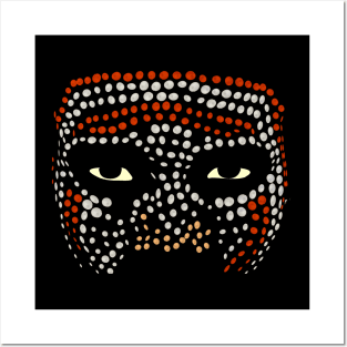 African Art Warrior Face Dots Posters and Art